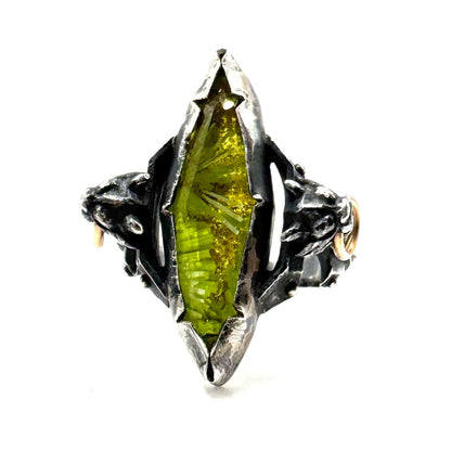 Citadel Ring With Talon Bridewell and 23k gold leaf in Sterling Silver