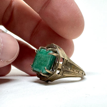 Citadel Ring with Emerald in Bronze