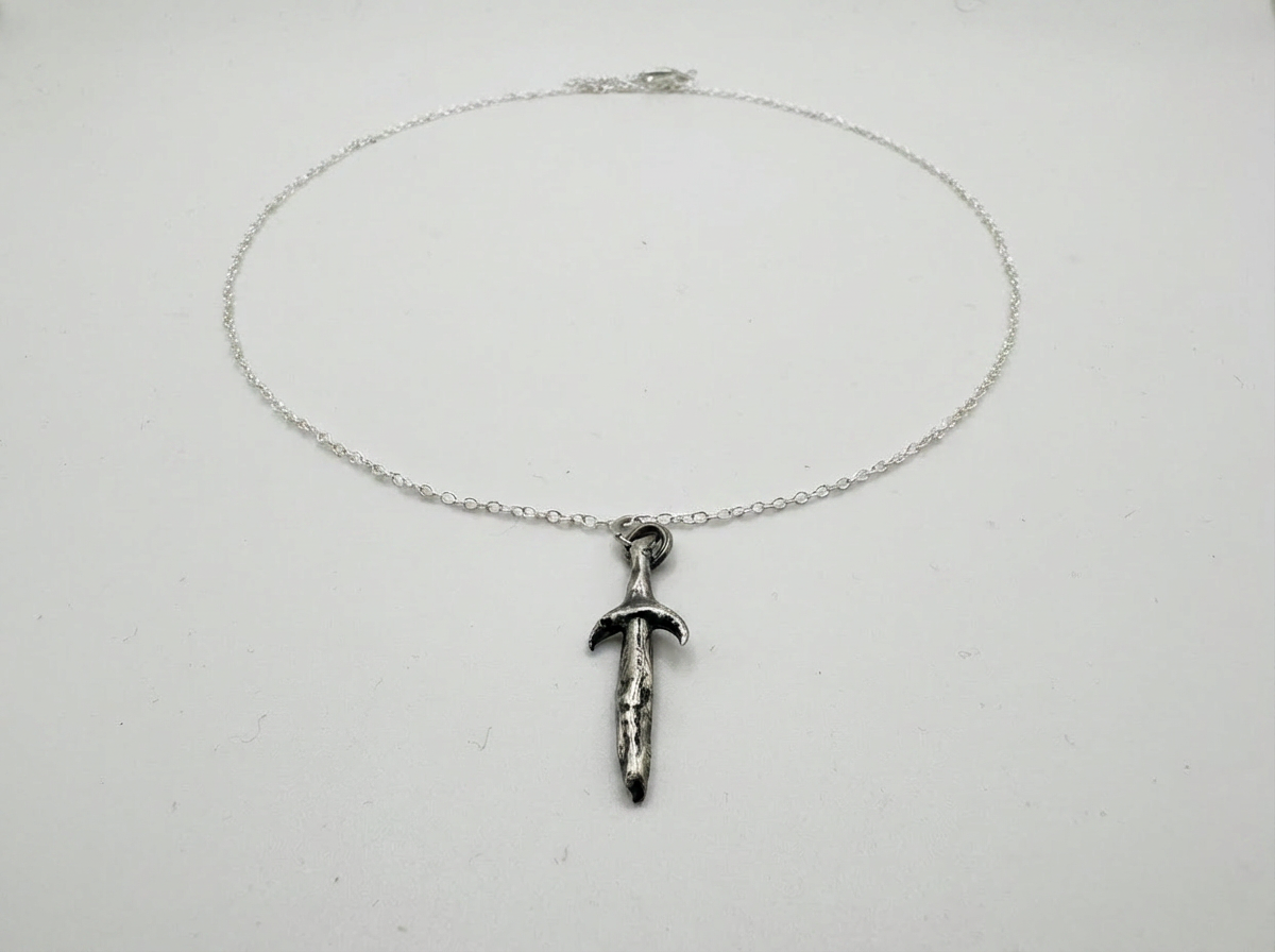 The Sword of Damocles Pendant in Sterling Silver