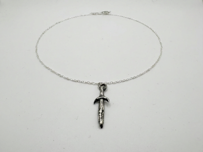 The Sword of Damocles Pendant in Sterling Silver