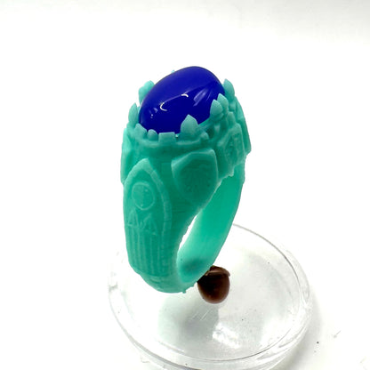 TO BE CAST - Gothic Fantasy Ring With Blue Onyx In sterling Silver