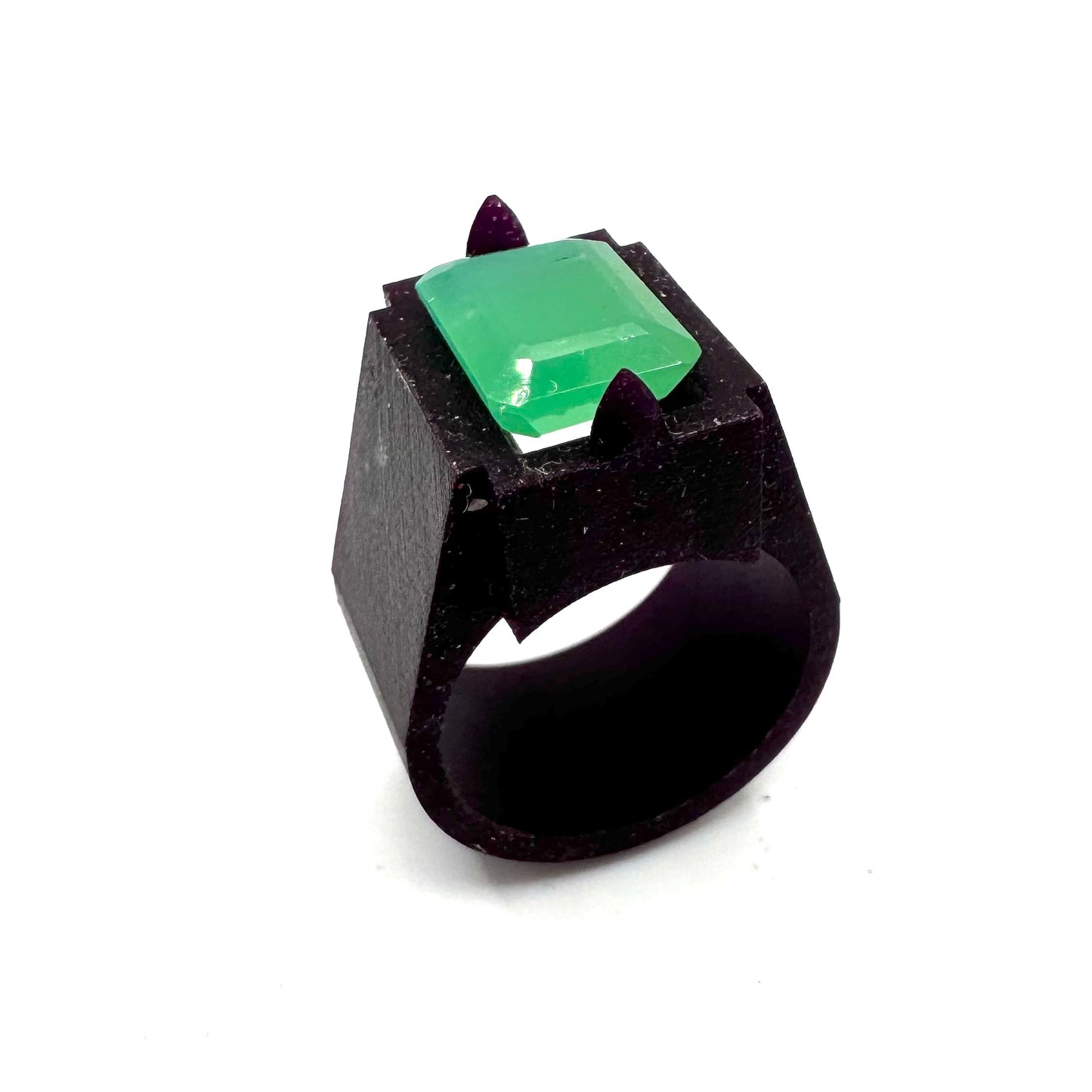 TO BE CAST - Monolith Ring With Chrysoprase In sterling Silver