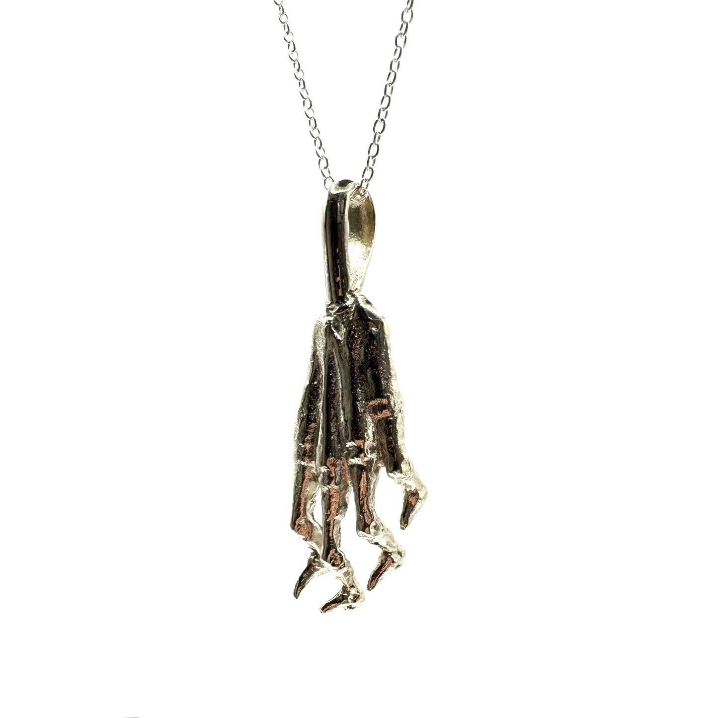 Lucky Rabbit’s Foot Talisman Necklace Polished White Bronze