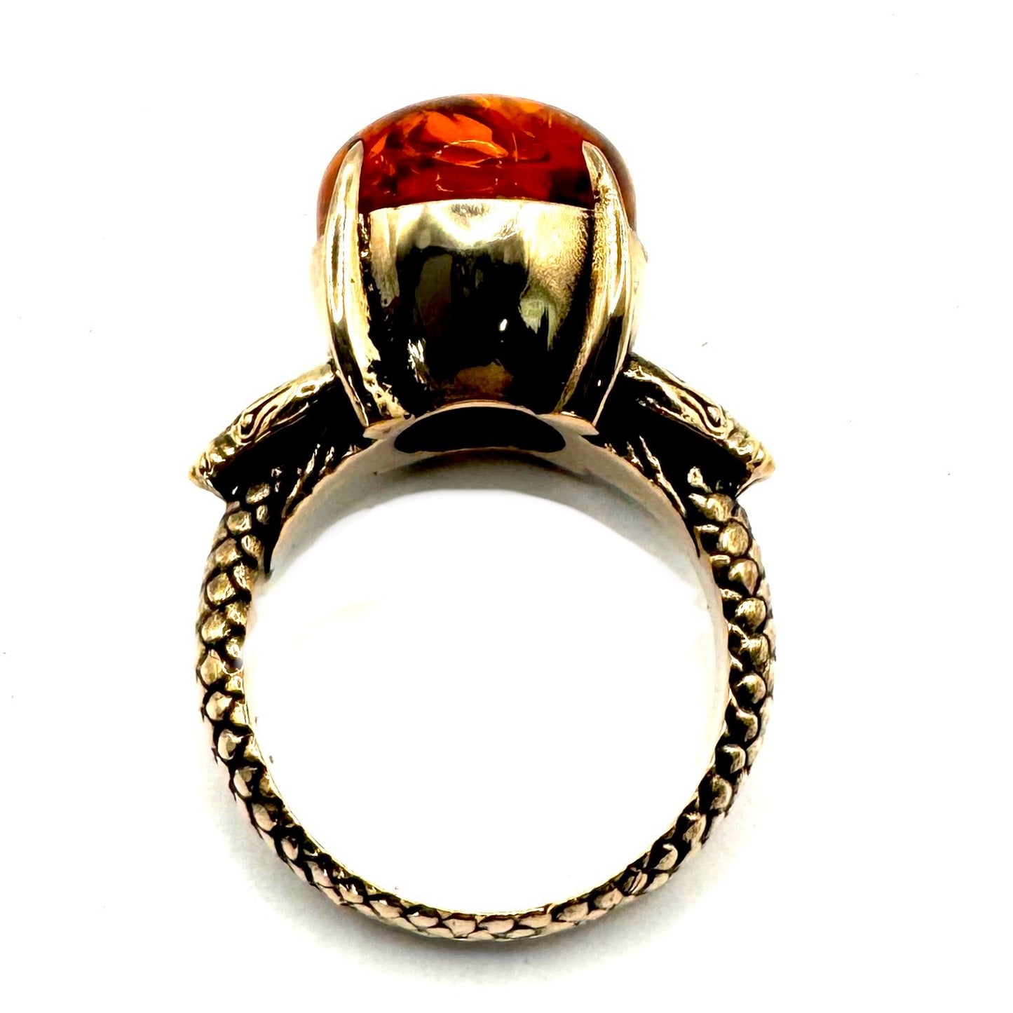 Cleopatra’s End Ring Amber in Bronze