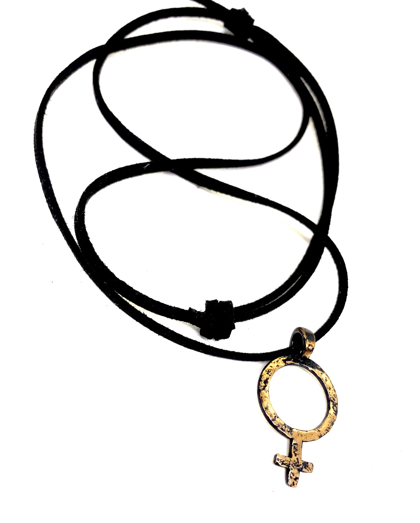 Oxidized Venus Symbol Sigil pendant