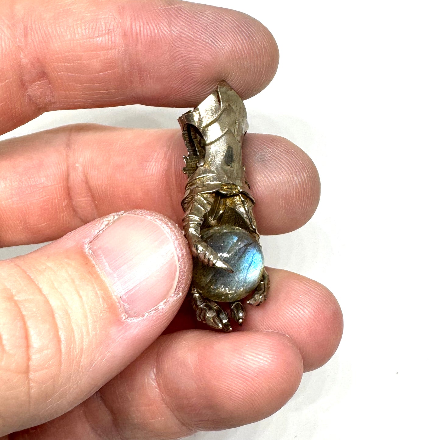 Abaddon Small Bronze Pendant Labradorite and Onyx