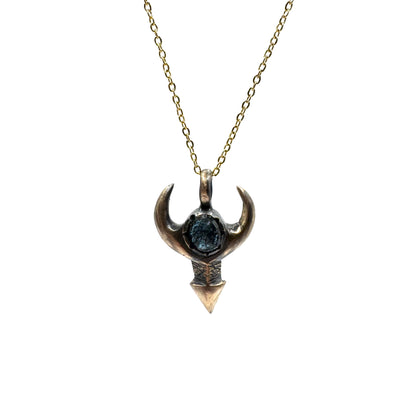 Horned Divinity Necklace In Bronze