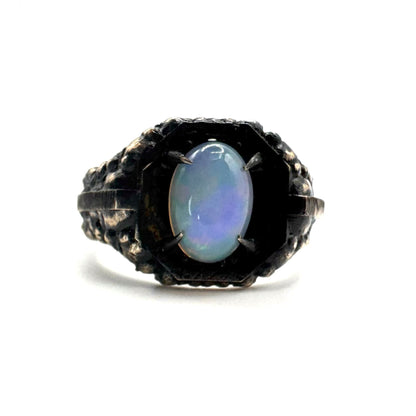 Crypt Citadel Ring With Opal in Bronze