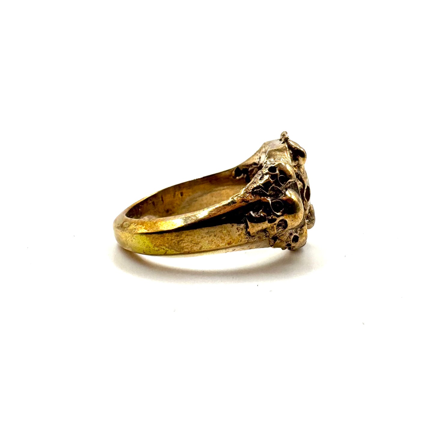 Necrotic Crown Skull Ring Bronze