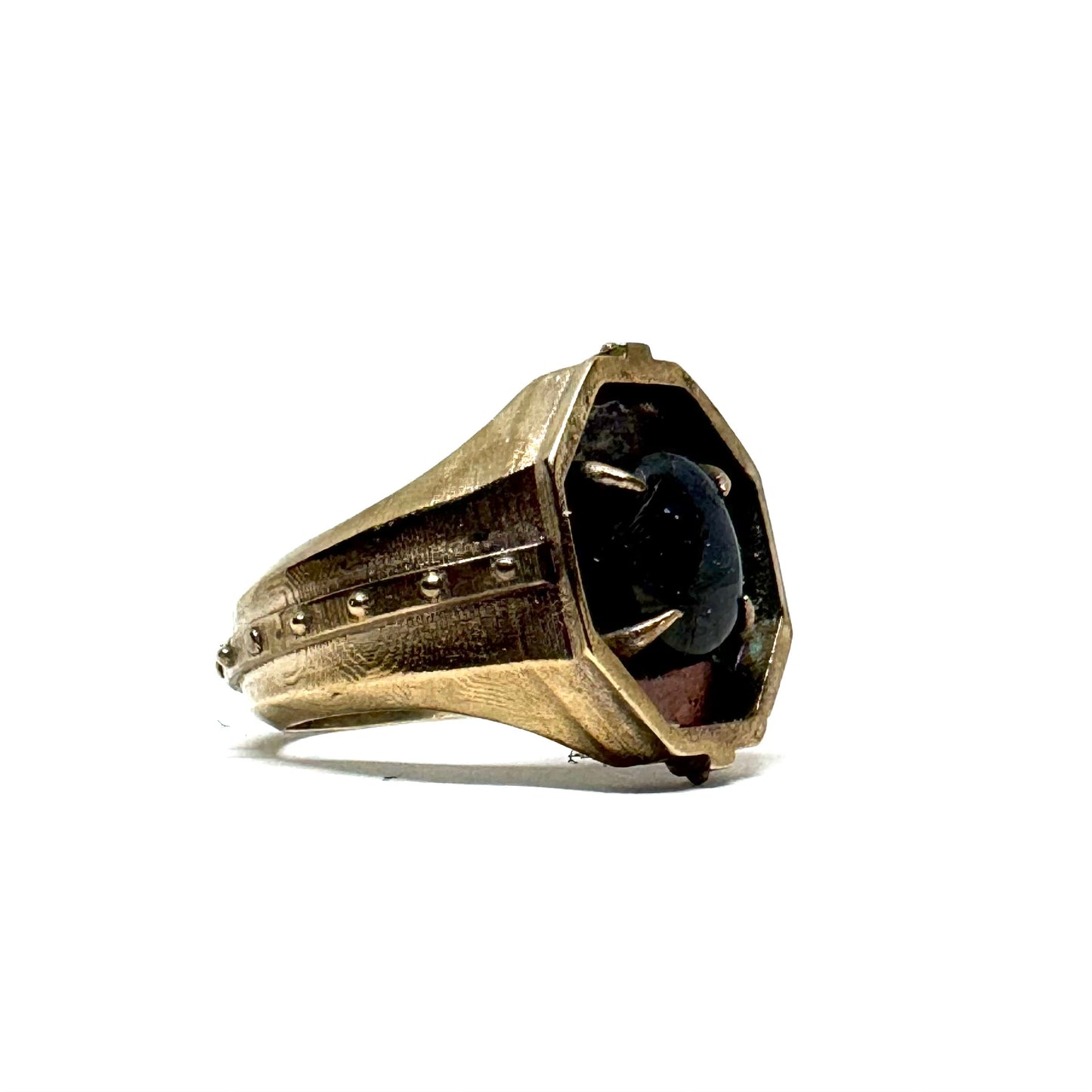 Citadel Ring With Labradorite in Bronze