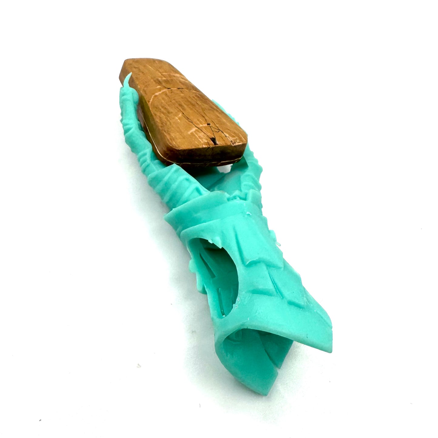 TO BE CAST -  Abaddon Pendant In sterling Silver and Mammoth Ivory and Green Onyx