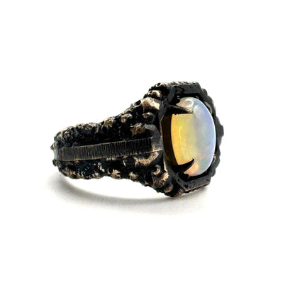 Crypt Citadel Ring With Opal in Bronze