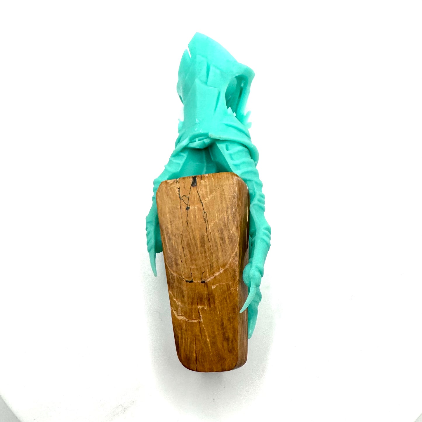 TO BE CAST -  Abaddon Pendant In sterling Silver and Mammoth Ivory and Green Onyx