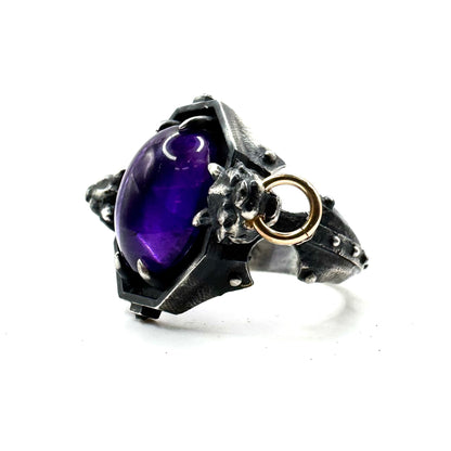 The Sentinel Ring With Amethyst In Sterling SIlver