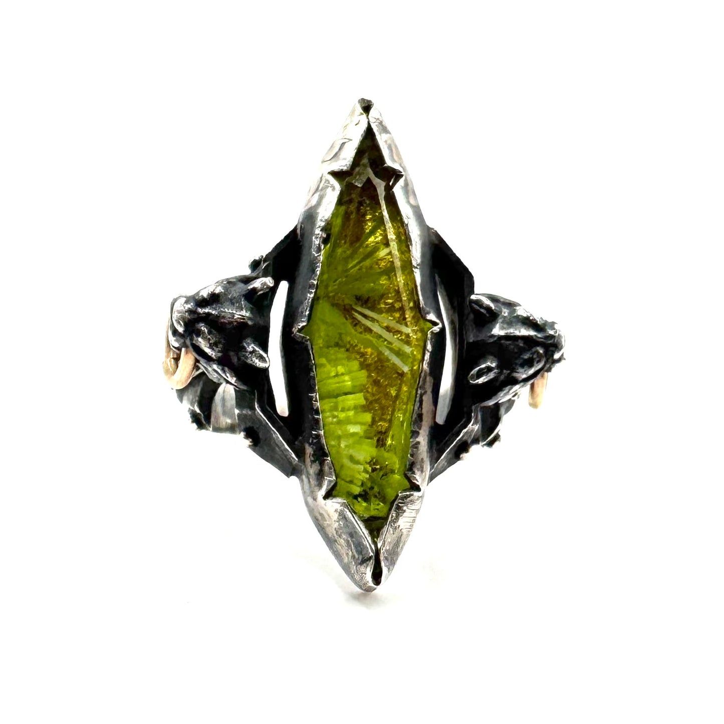 Citadel Ring With Talon Bridewell and 23k gold leaf in Sterling Silver