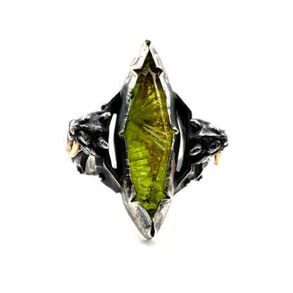 Citadel Ring With Talon Bridewell and 23k gold leaf in Sterling Silver