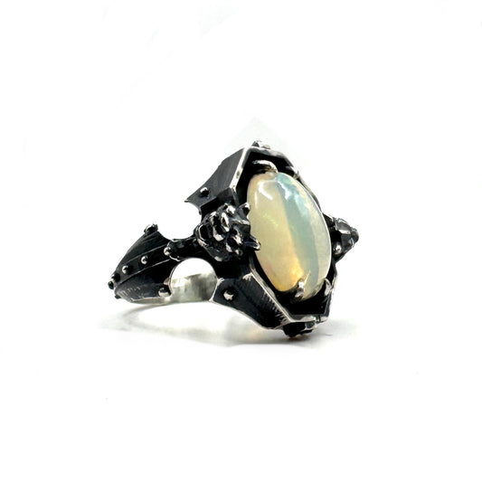 Opal Gargoyle Sanctum Ring In sterling silver