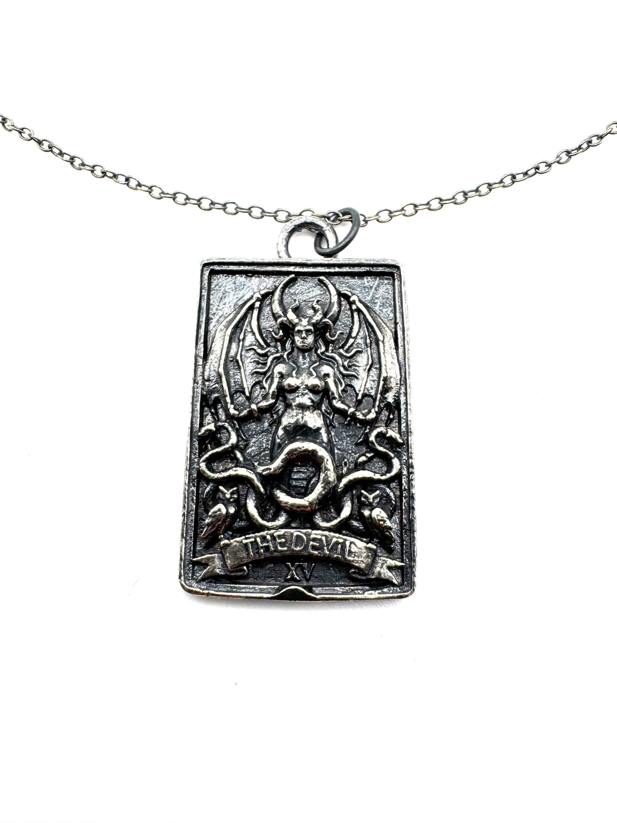 The Devil Lilith Tarot Card Pendant in Sterling Silver