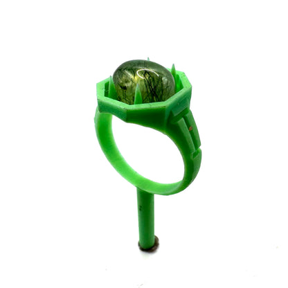 TO BE CAST - Sanctum Signet Ring With Prehnite In sterling Silver