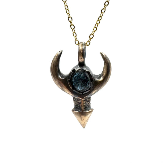 Horned Divinity Necklace In Bronze