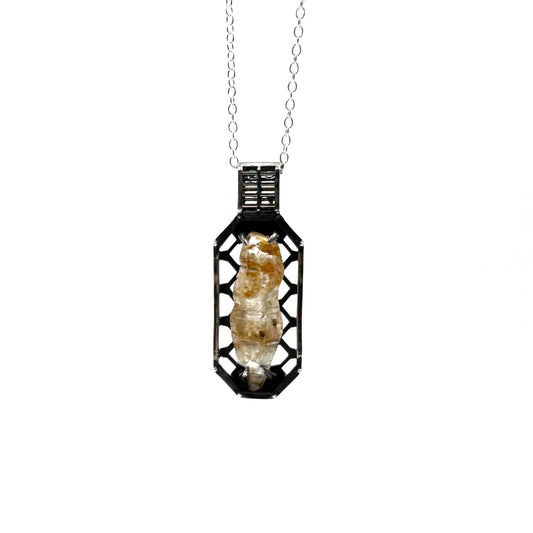 Ancient Origins Pendant - Raw White Sapphire in Sterling Silver