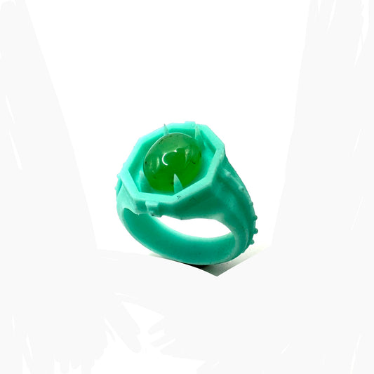 TO BE CAST - Citadel Signet Ring With Chrysoprase In sterling Silver