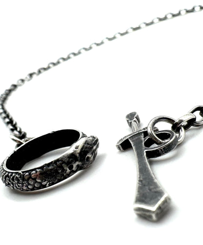 The Eternal Coil Sterling Silver 3.2mm Rolo Chain With Snake Ouroboros Athame Toggle Clasp