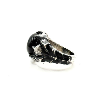 Lucifer Black Onyx Ring In Sterling Silver