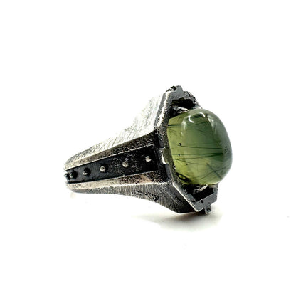 Ring of the Voidmage Set with Prehnite Ring in Sterling Silver