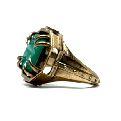 Citadel Ring With Uranium Glass in Bronze