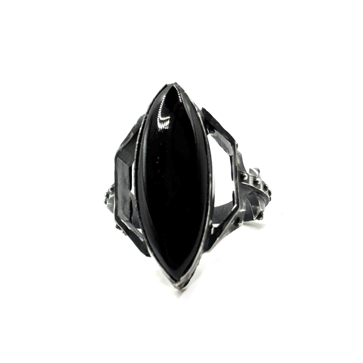 Citadel Ring With Talon Onyx in Sterling Silver