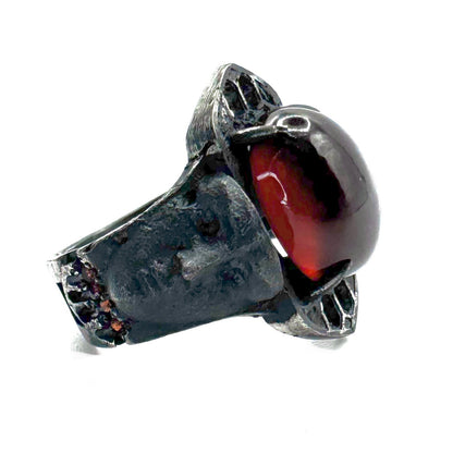 Ring of the Veil in Sterling Silver With Garnets