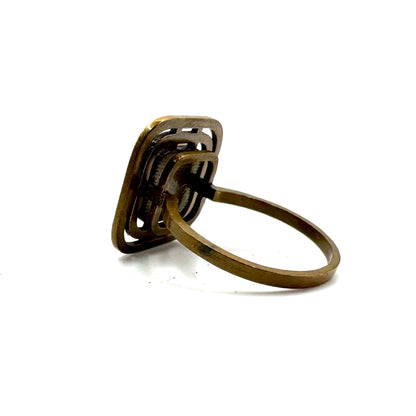 Brutalist Modern Ring in Bronze