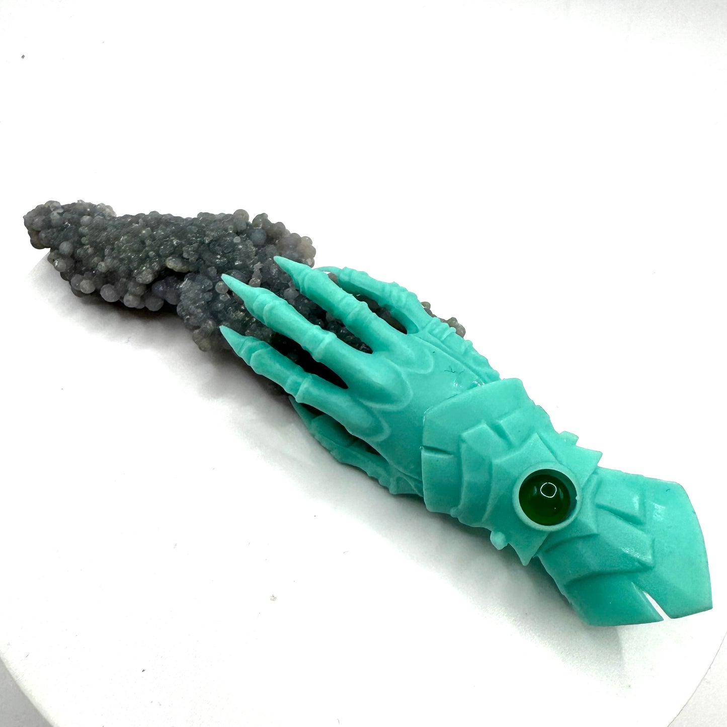 TO BE CAST -  Abaddon Pendant In sterling Silver And Grape Agate And Green Onyx