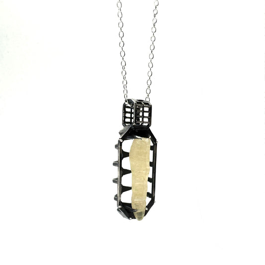 Ancient Origins Pendant V.2 - Raw White Sapphire in Sterling Silver