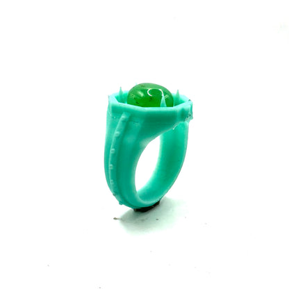 TO BE CAST - Citadel Signet Ring With Chrysoprase In sterling Silver