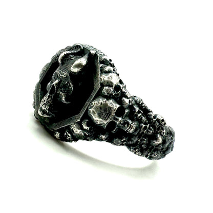 Infernal Wrath Wax Seal Ring in Sterling Silver