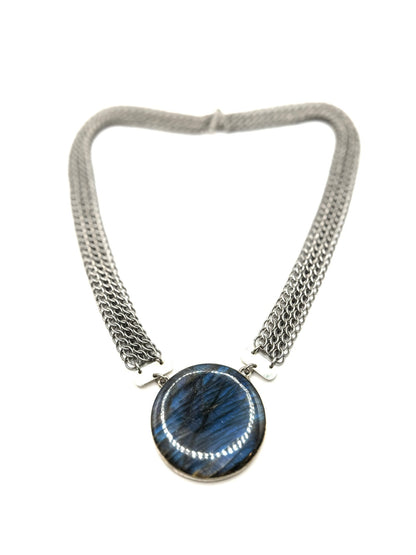 Labradorite Ancient Kings’ Necklace Sterling Silver and Stainless Steel