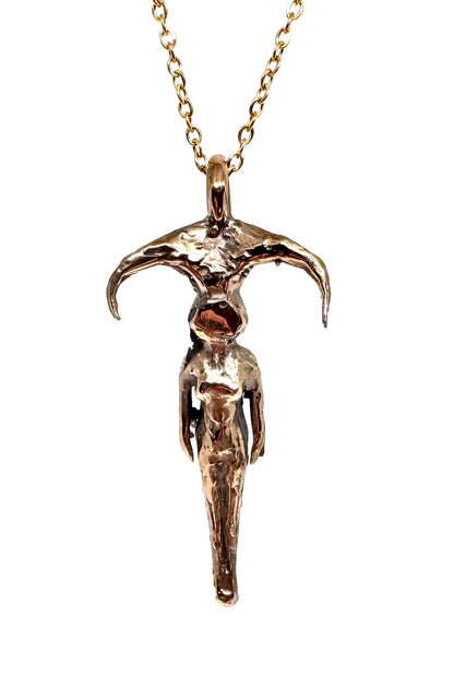 Lilith Witch Goddess Necklace Large sis in Bronze