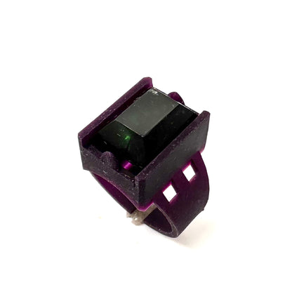 TO BE CAST - Brutalist Ring With Tourmaline In sterling Silver