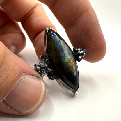 Citadel Ring With Talon Labradorite in Sterling Silver