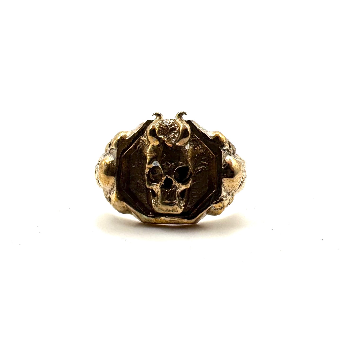 Necrotic Crown Skull Ring Bronze