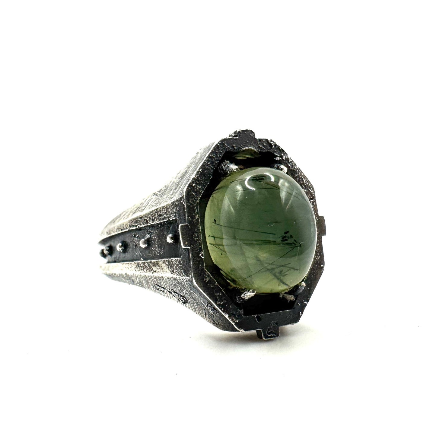 Ring of the Voidmage Set with Prehnite Ring in Sterling Silver