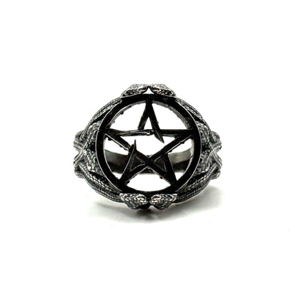 Medusa Pentacle Ring in Sterling Silver