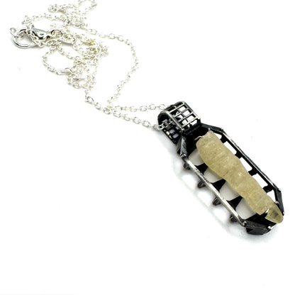 Ancient Origins Pendant V.2 - Raw White Sapphire in Sterling Silver