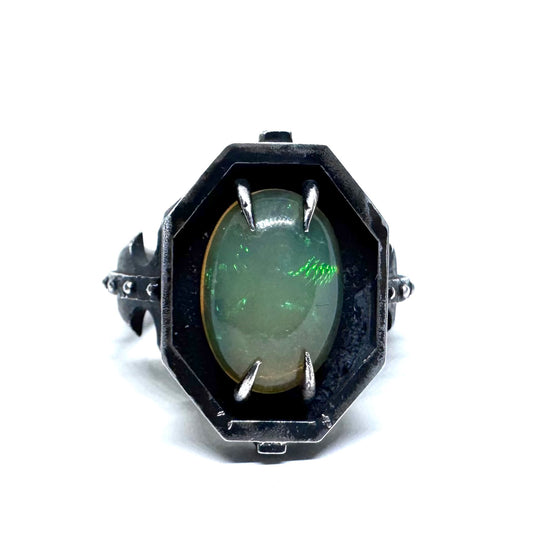 Welo Opal Citadel Ring in Sterling Silver