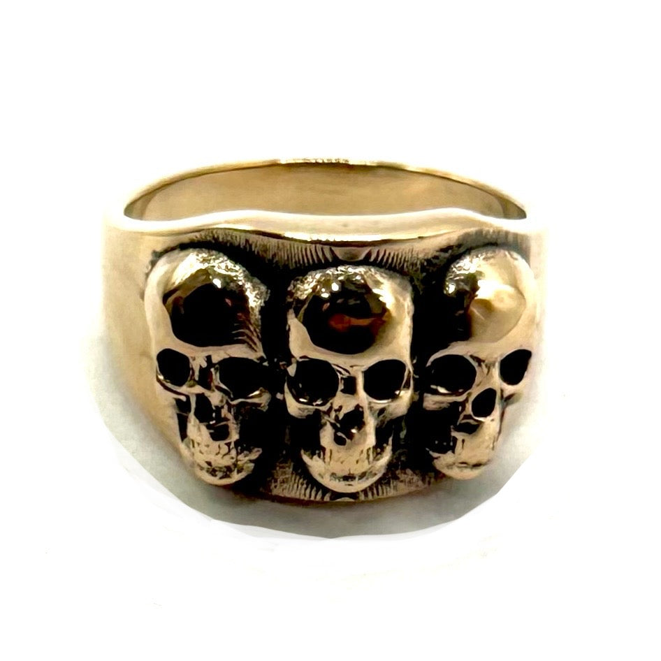 No Evil Skull Ring in Bronze