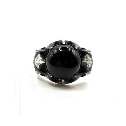 Lucifer Black Onyx Ring In Sterling Silver