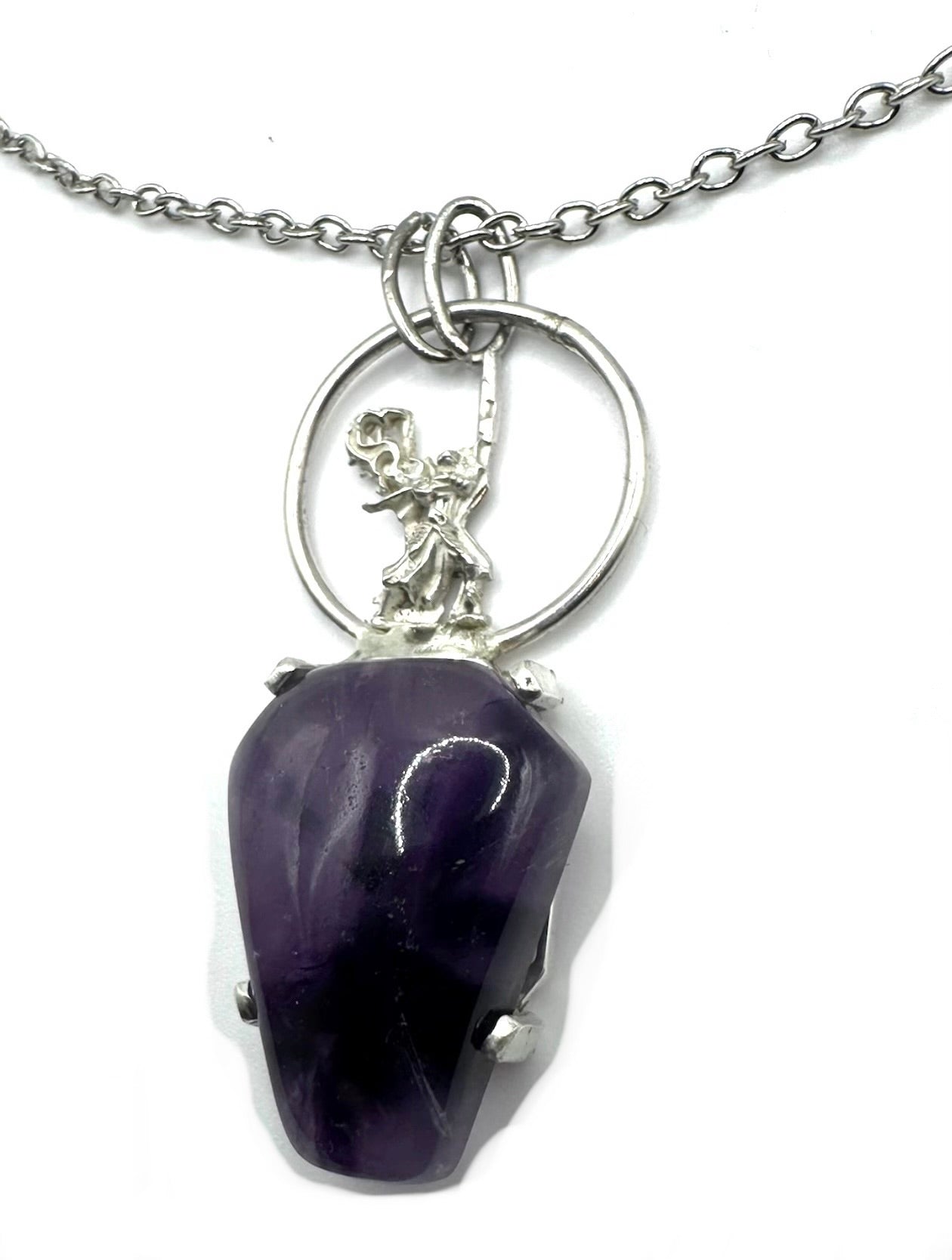 Knight’s Tale Amethyst Talisman Pendant In Sterling Silver