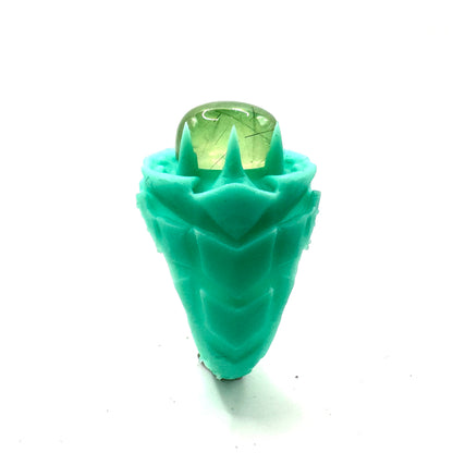 TO BE CAST - Medieval Fantasy Prehnite Ring In sterling Silver